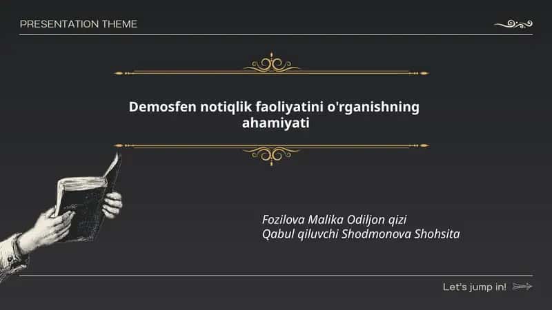 Demosfen notiqlik faoliyatini o'rganishning ahamiyati 1