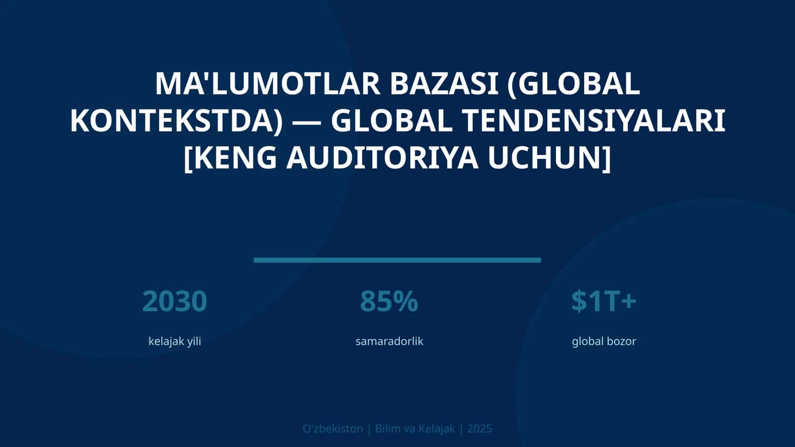 MA'LUMOTLAR BAZASI (GLOBAL KONTEKSTDA) — GLOBAL TENDENSIYALARI [KENG AUDITORIYA UCHUN] 1