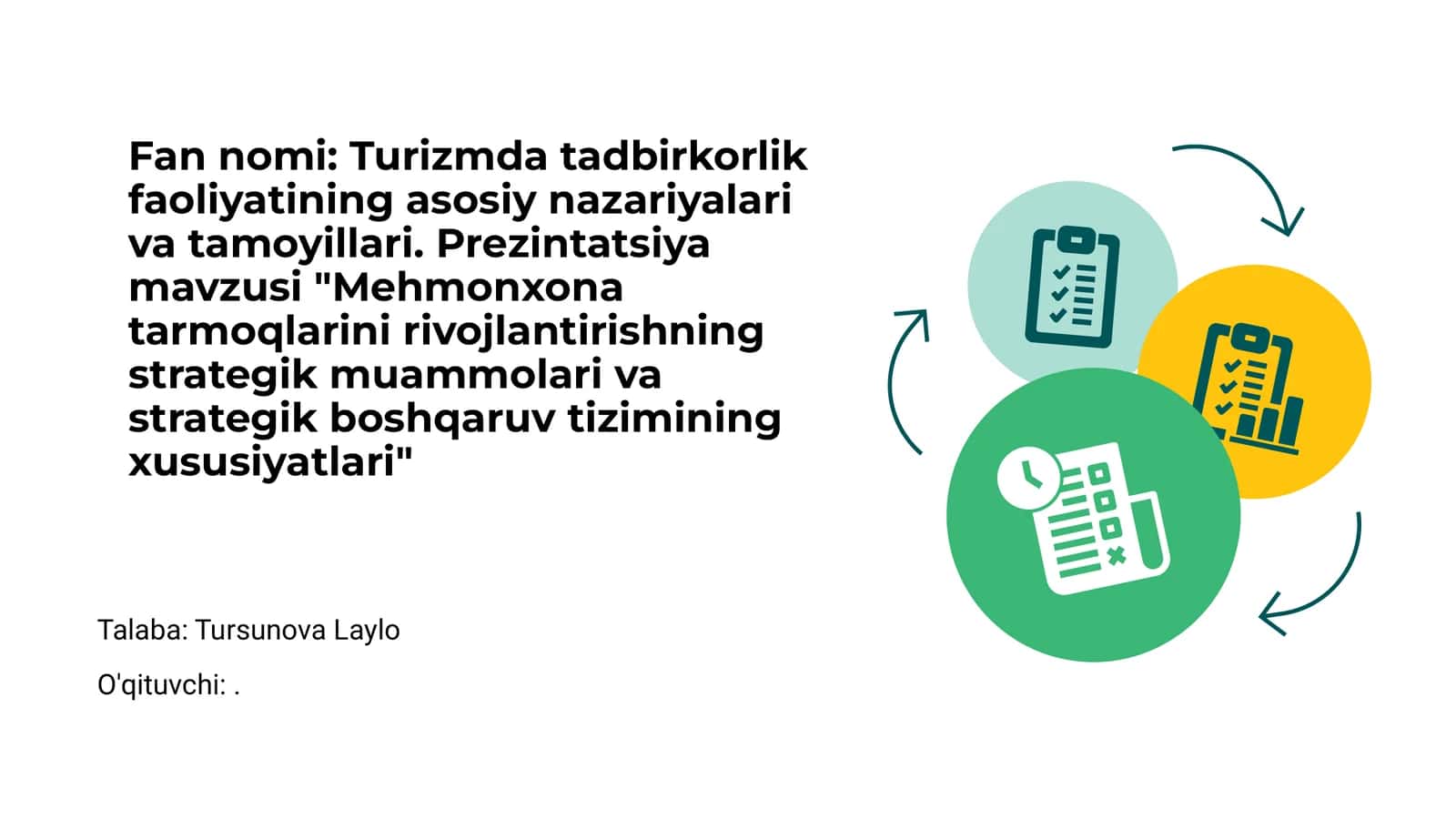 Turizmda tadbirkorlik faoliyatining asosiy nazariyalari va tamoyillari 1