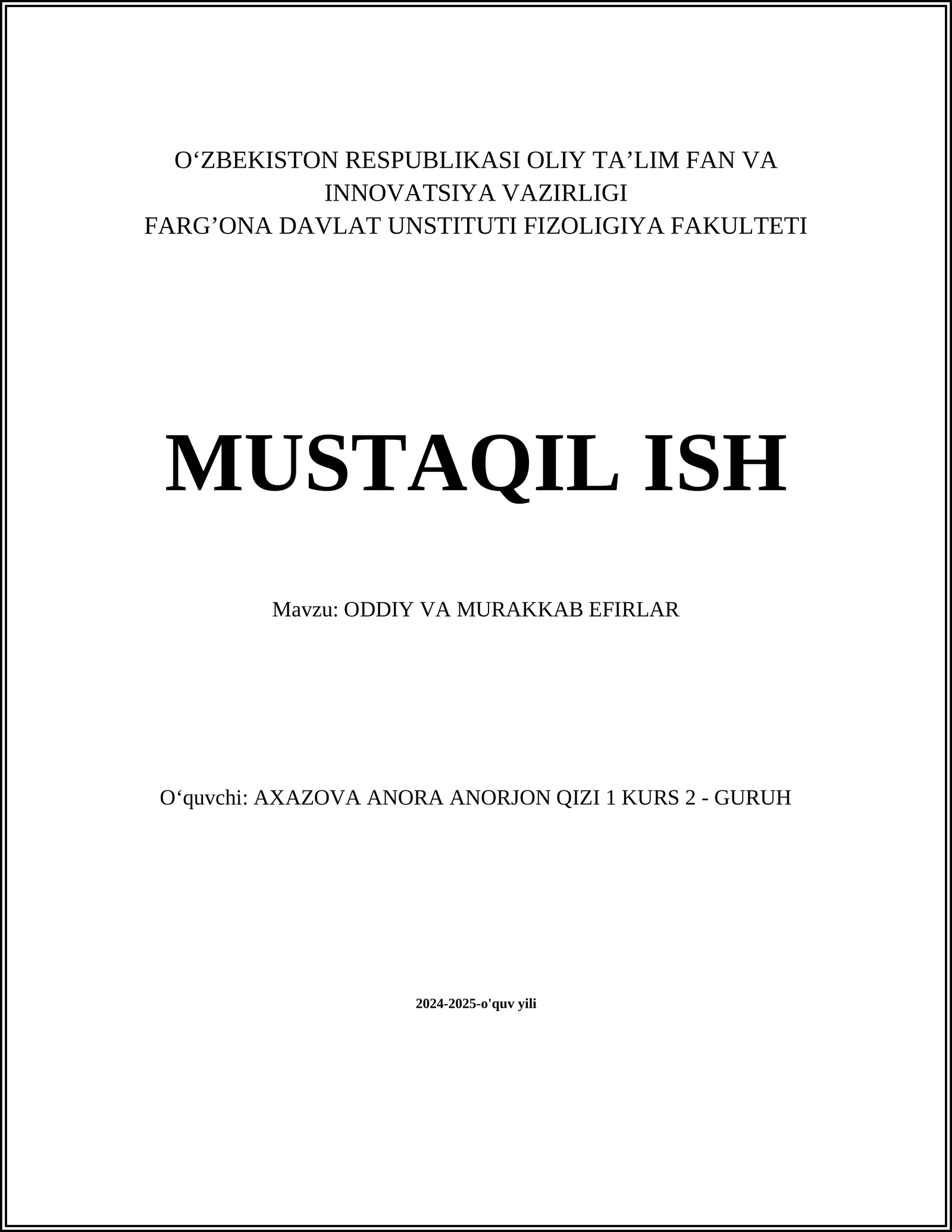 O‘ddiy va murakkab efirlar 1