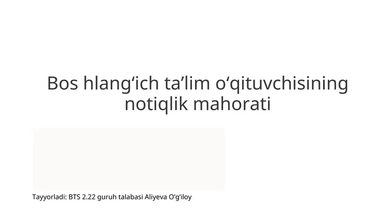 Notiqlik va nutq madaniyati 1