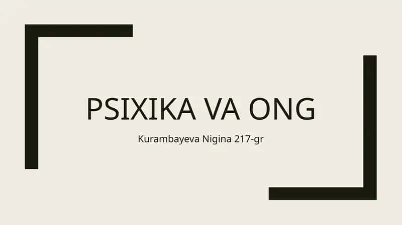 Psixika va ong 1