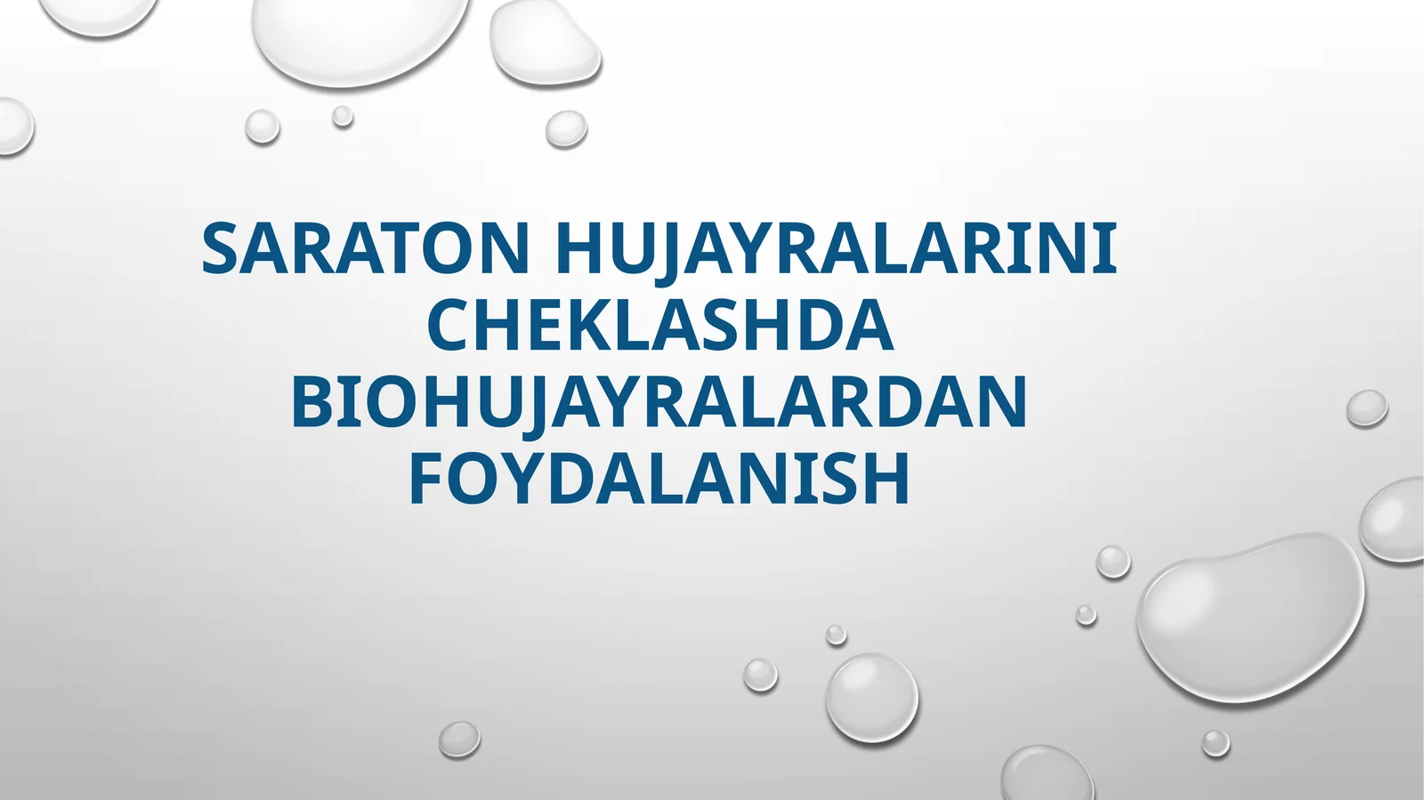Saratonhujayralarini cheklashda biohujayralardan foydalanish 1