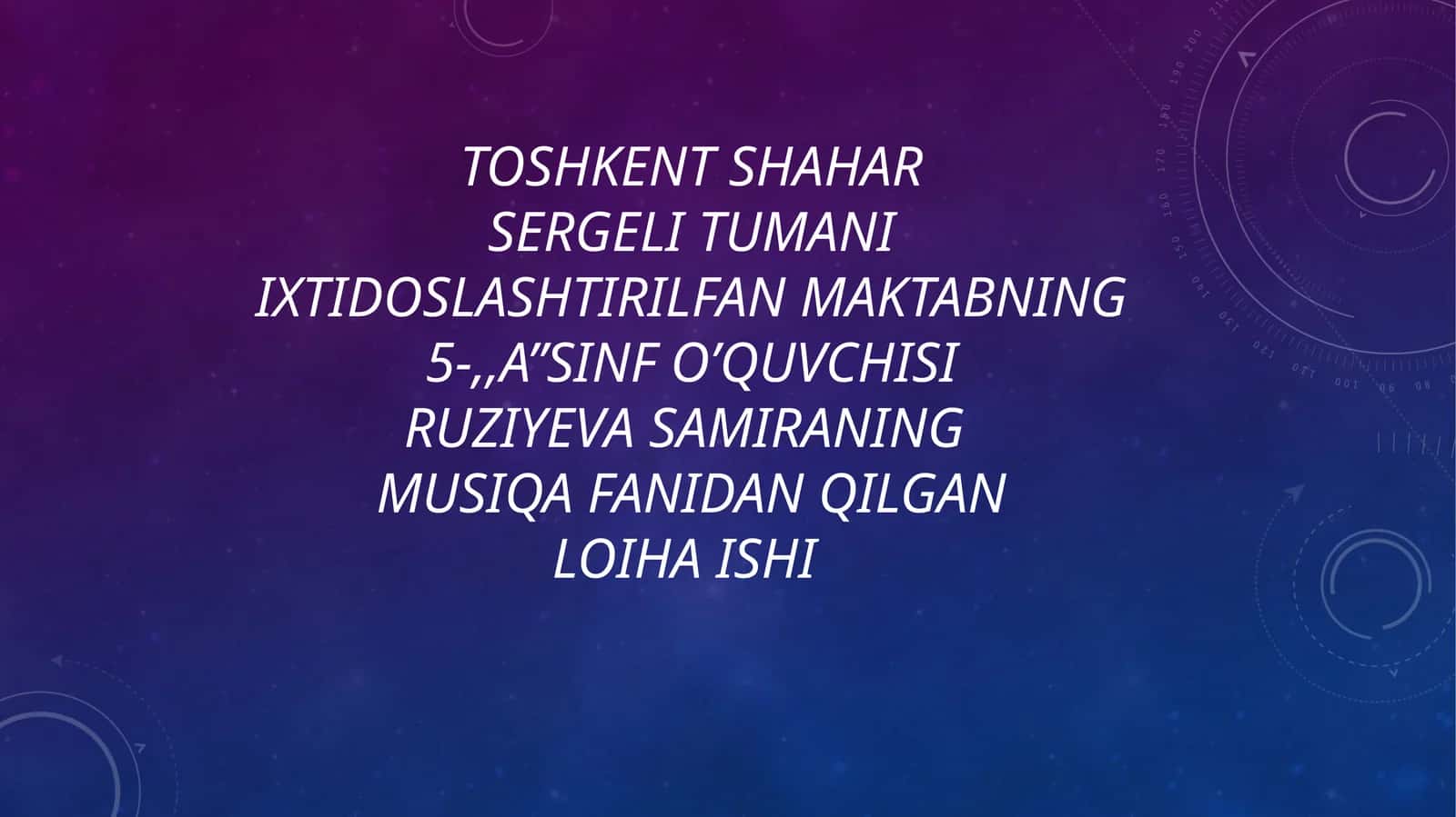 Musiqa fanidan qilganLoihA ishi 1