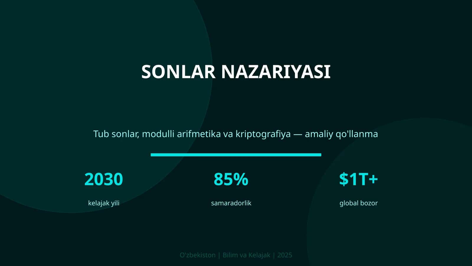 SONLAR NAZARIYASI 1