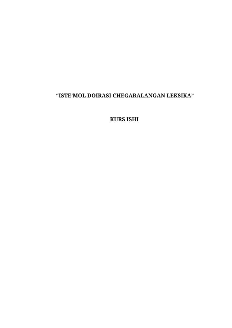 CHEGARALANGAN LEKSIKA 1