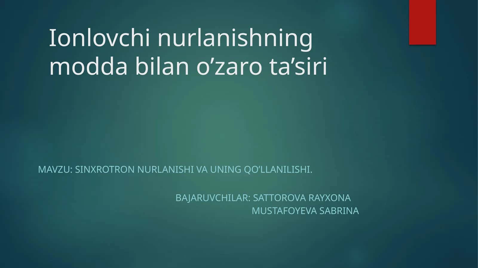 Sinxrotron nurlanishi 1