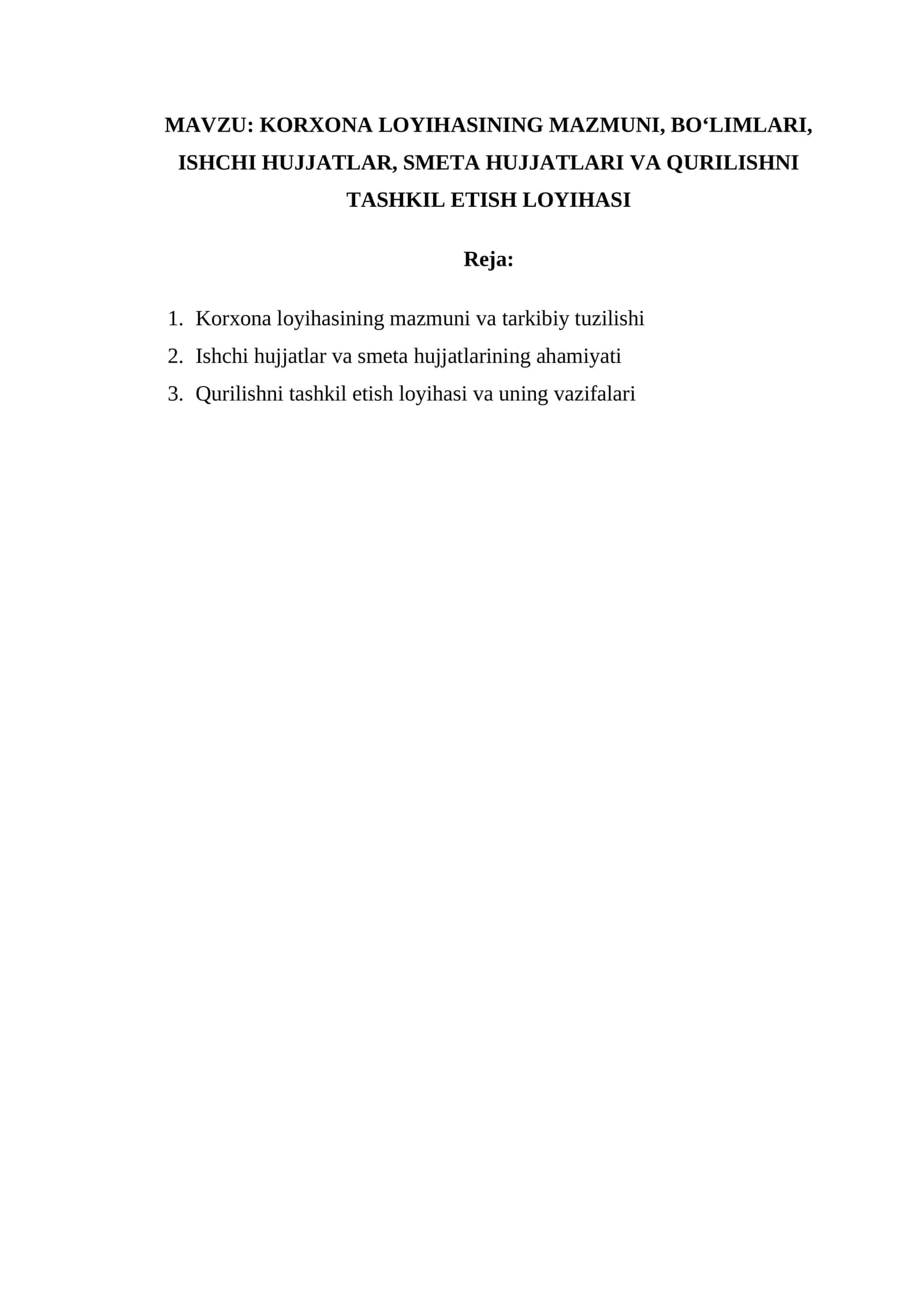 KORXONA LOYIHASINING MAZMUN 1