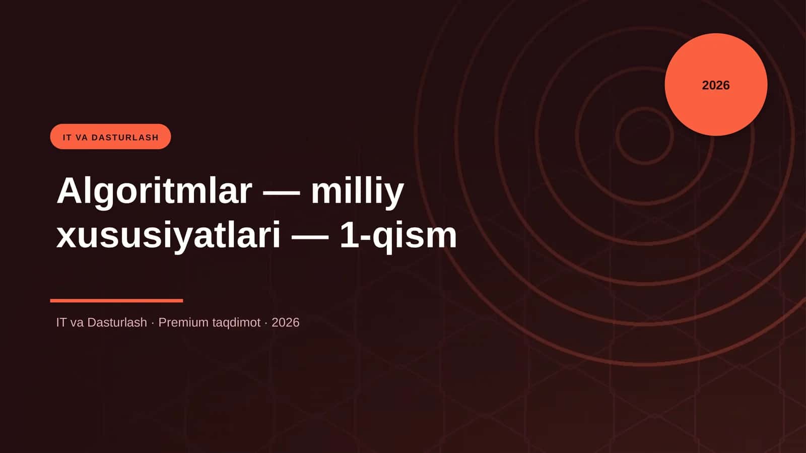 Algoritmlar — milliy xususiyatlari — 1-qism 1