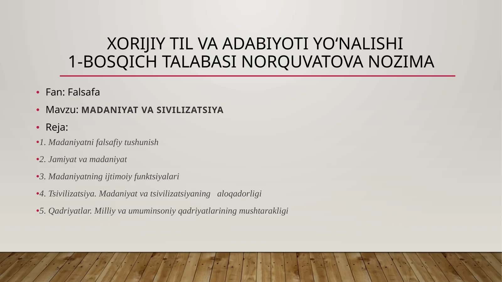 MADANIYAT VA SIVILIZATSIYA 1