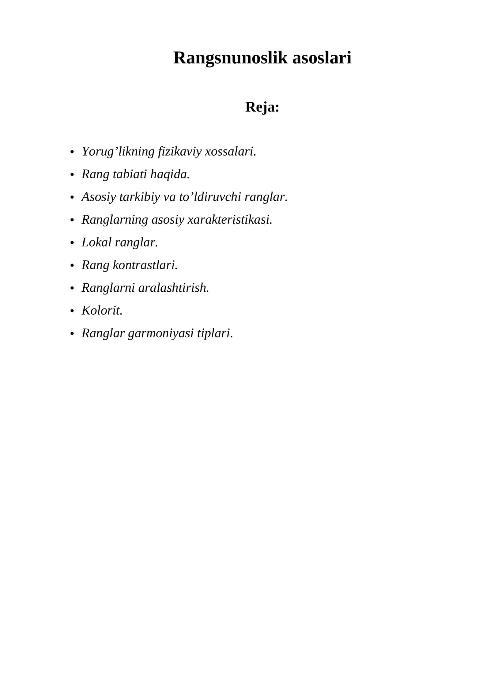 Rangsnunoslik asoslari 1
