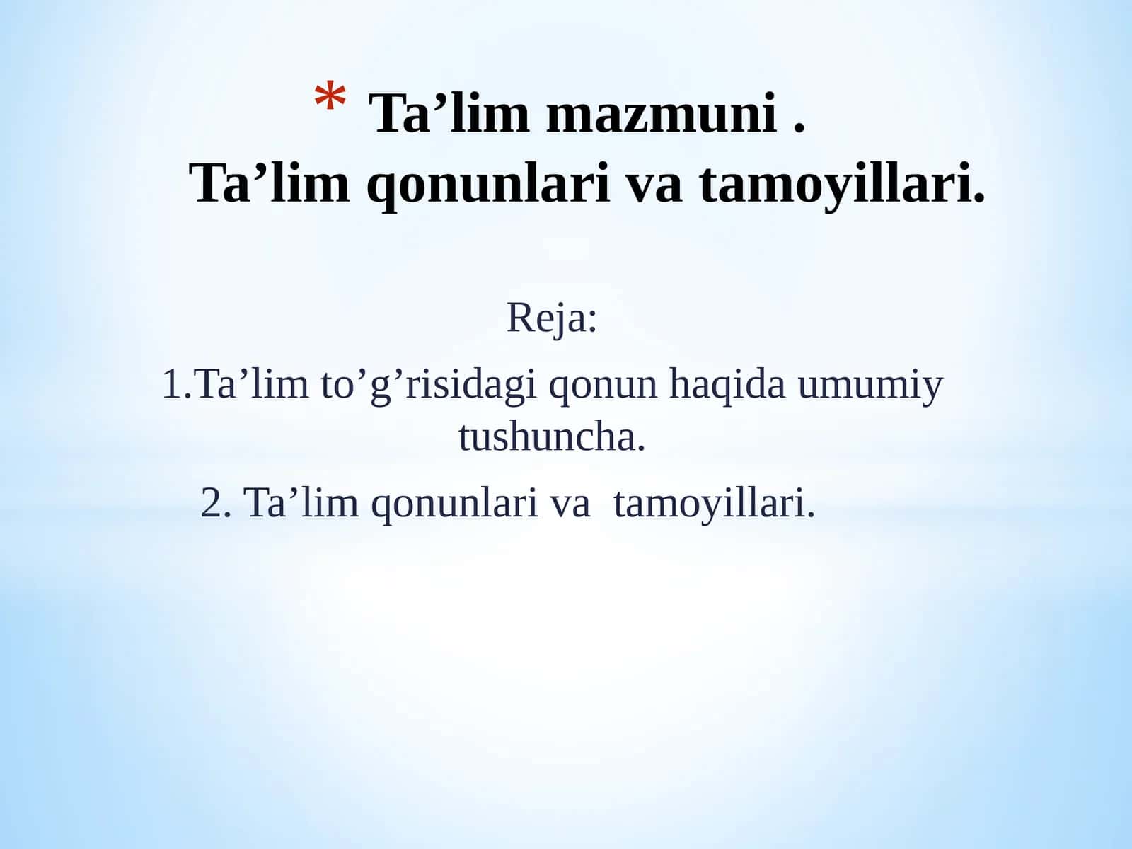 Ta’lim to‘g‘risidagi qonun 1