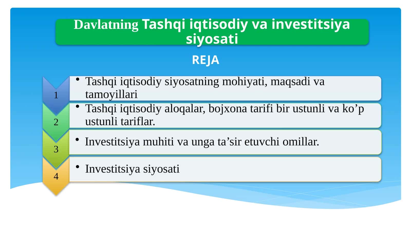 Tashqiiqtisodiy siyosat 1