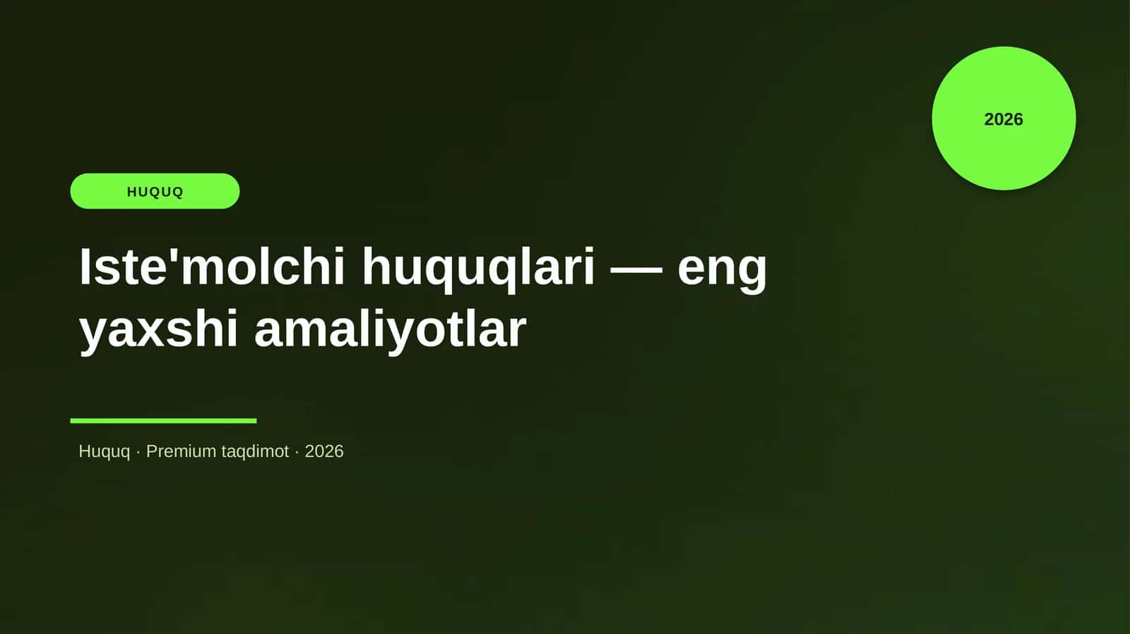 Iste'molchi huquqlari — eng yaxshi amaliyotlar 1