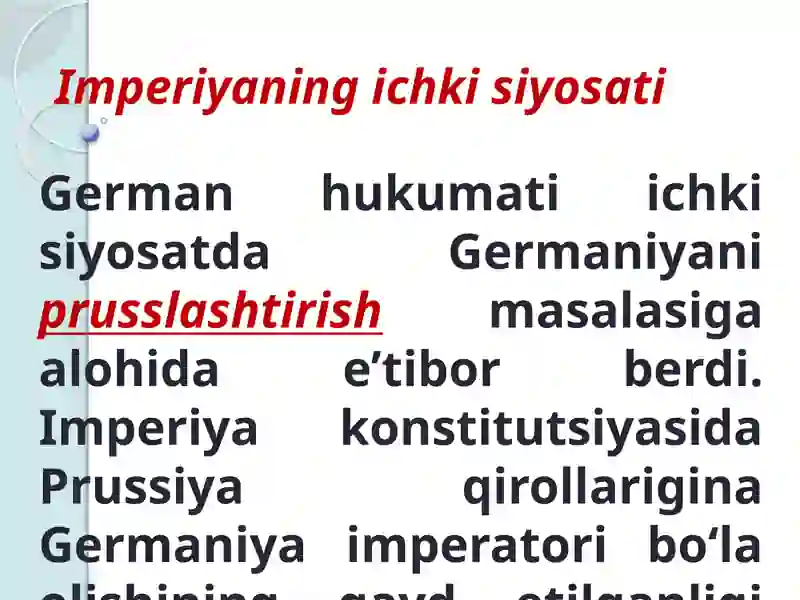 Imperiyaning ichki siyosati