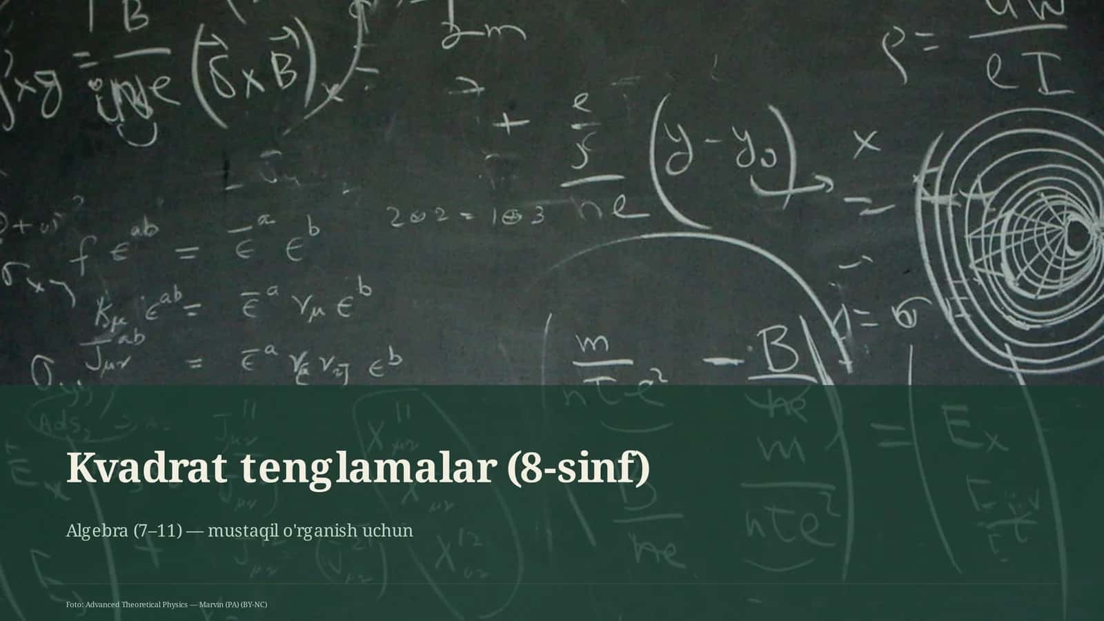 Kvadrat tenglamalar (8-sinf) 1