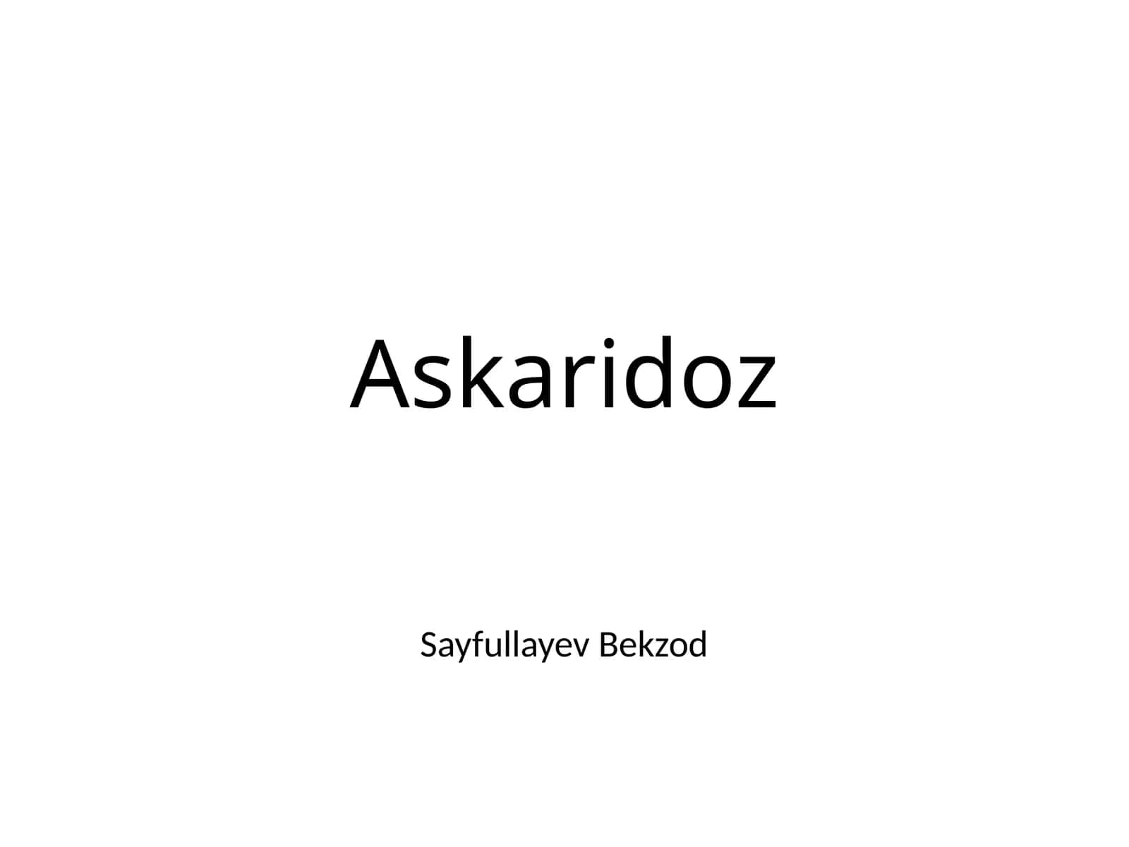 Askaridoz 1