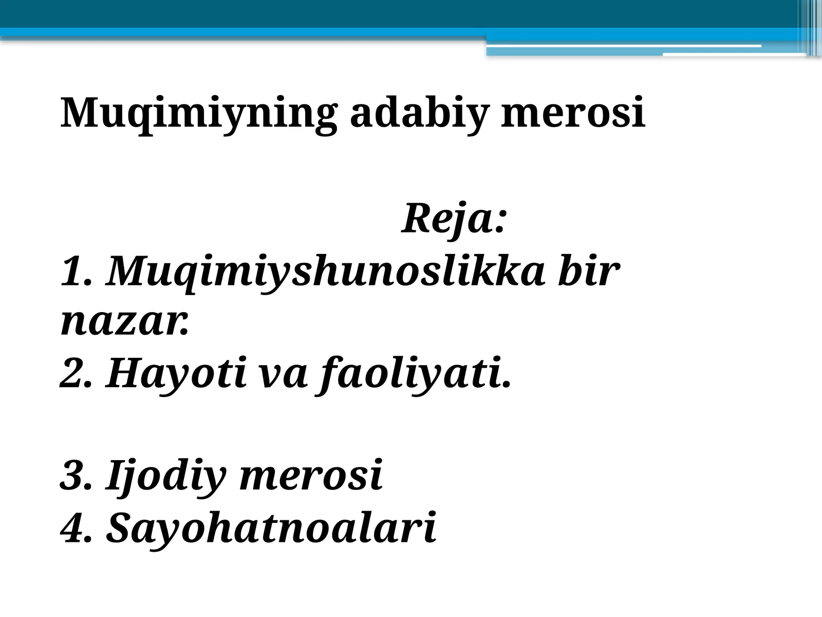 Muqimiyning adabiy merosi 1