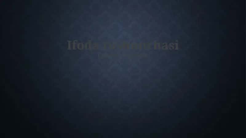 Ifoda tushunchasi 1