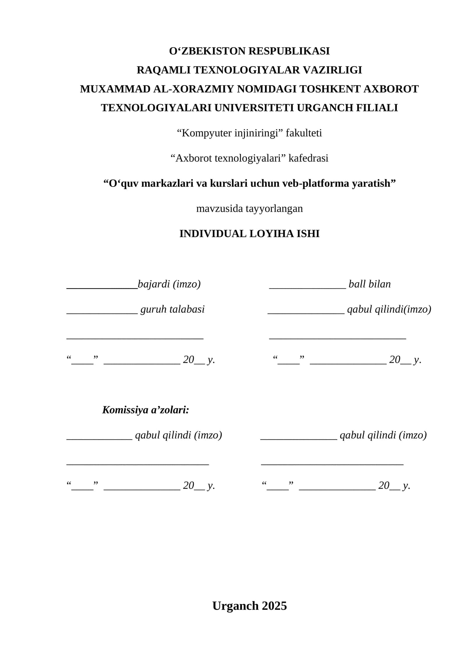 O‘quv markazlari va kurslari uchun veb-platforma yaratish 1
