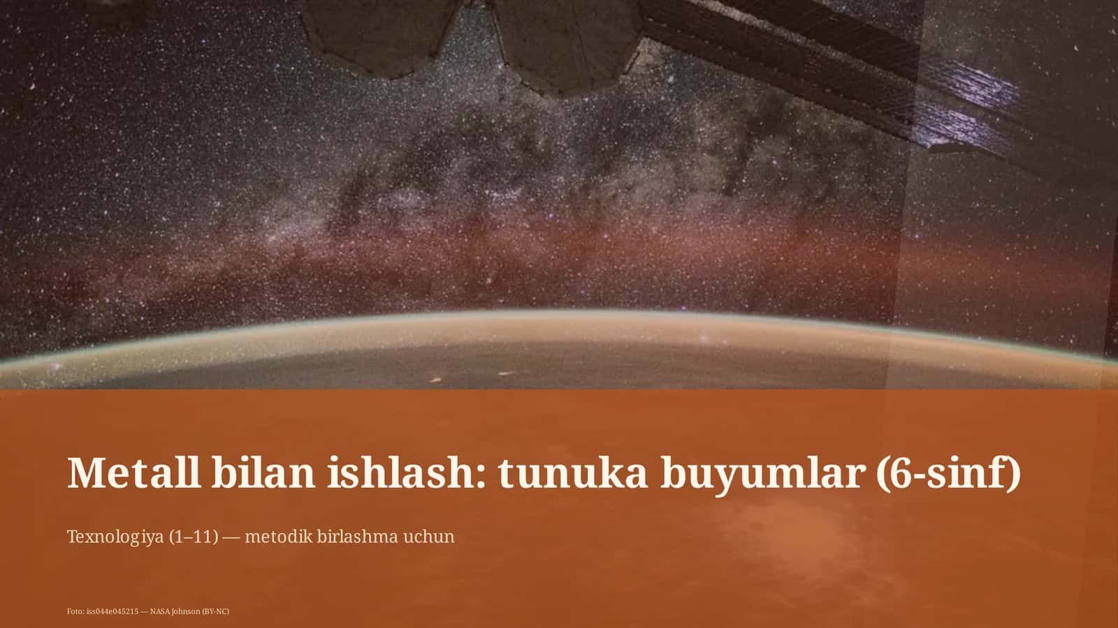 Metall bilan ishlash: tunuka buyumlar (6-sinf) 1