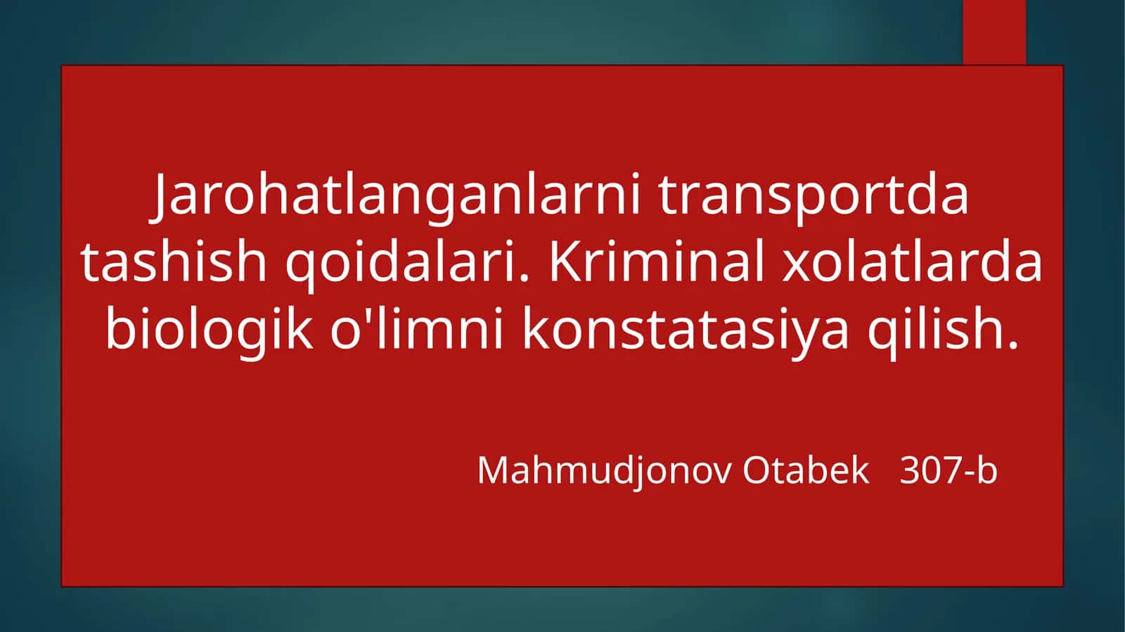 Jarohatlangan odamlarni transportda tashish 1