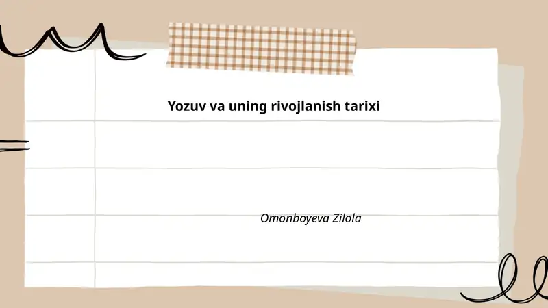 Yozuv va uning rivojlanish tarixi