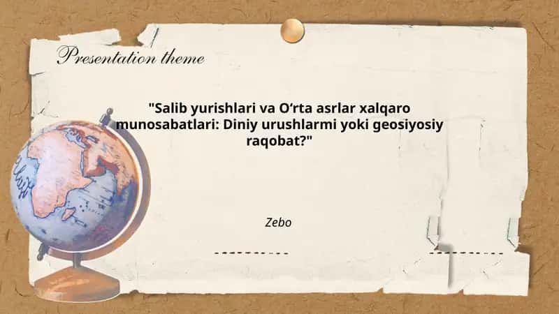 Salib yurishlari va O‘rta asrlar xalqaro munosabatlari: Diniy urushlarmi yoki geosiyosiy raqobat? 1