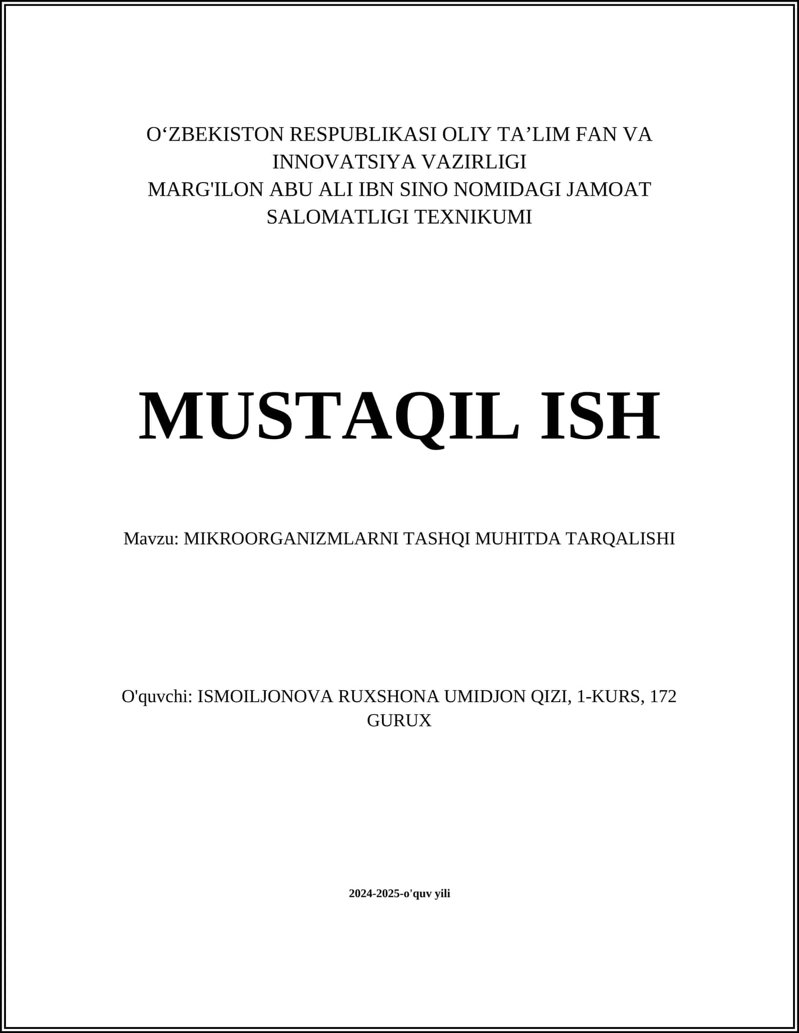 Mikroorganizmlarni tashqi muhitda tarqalishi 1