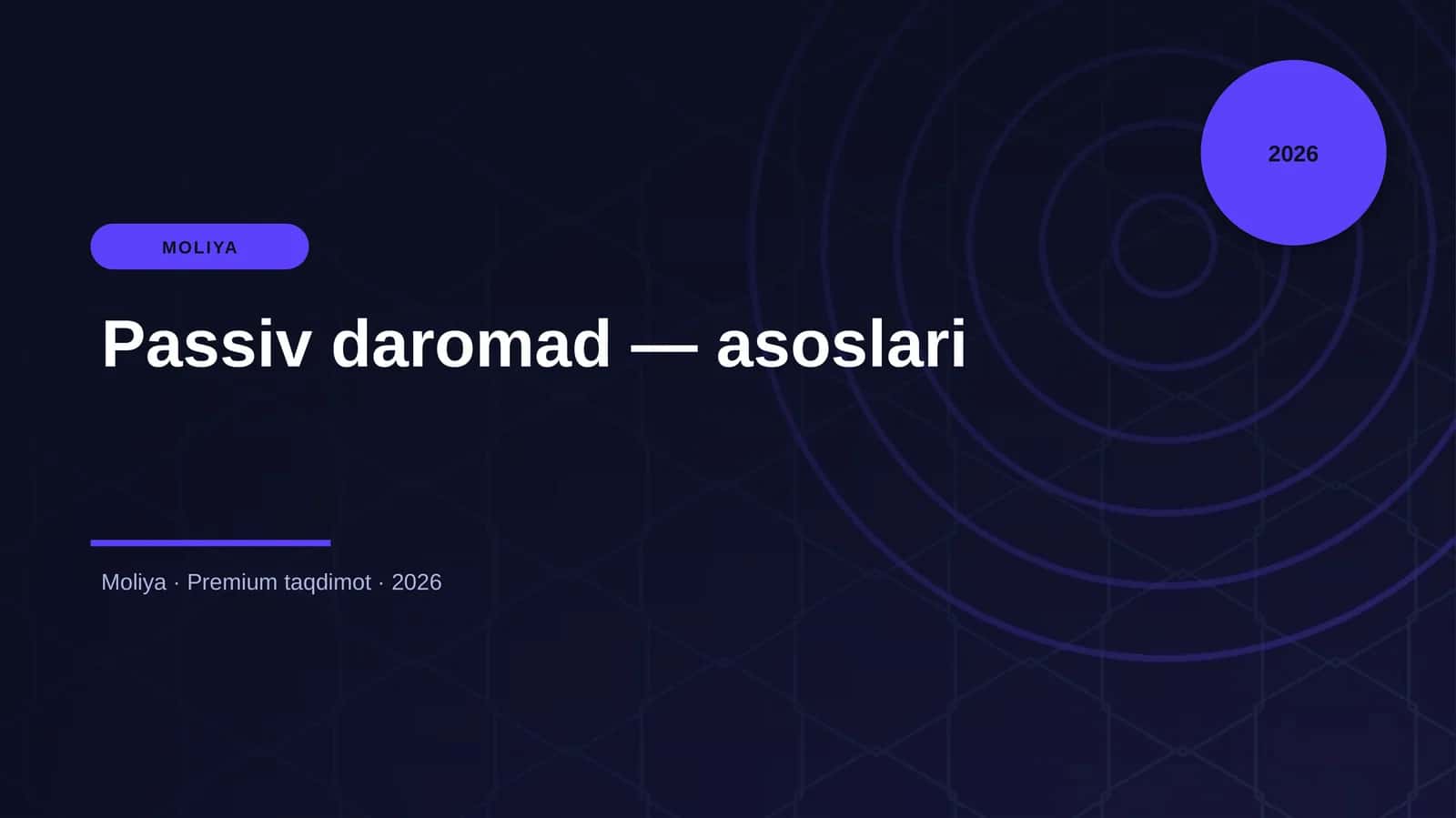 Passiv daromad — asoslari 1