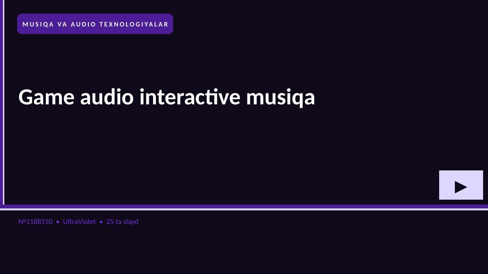 Game audio interactive musiqa 1