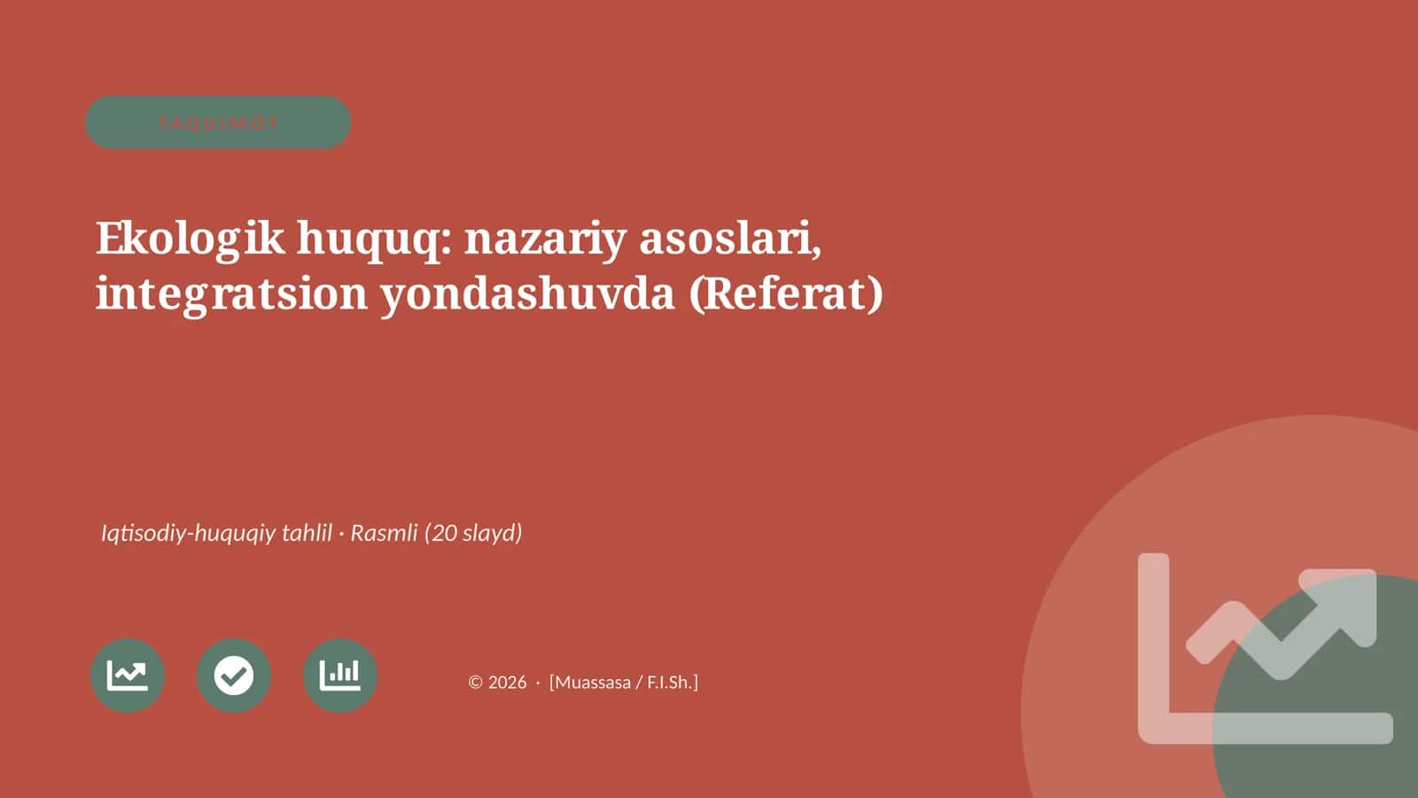 Ekologik huquq: nazariy asoslari, integratsion yondashuvda (Referat) 1