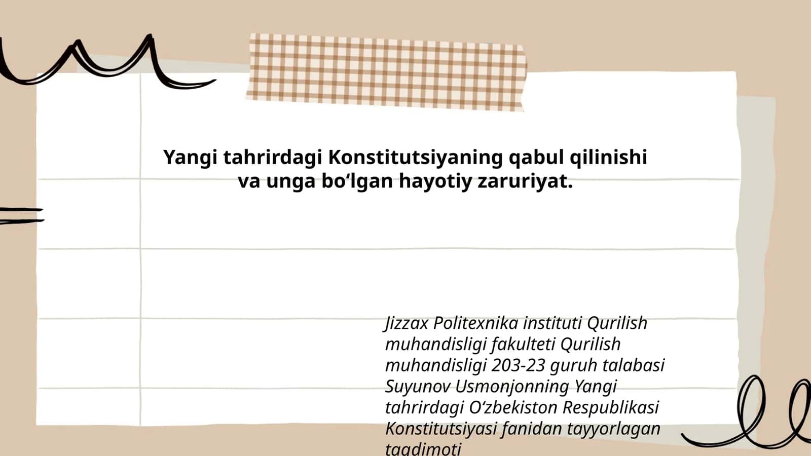 Yangi tahrirdagi O‘zbekiston Respublikasi Konstitutsiyasi 1