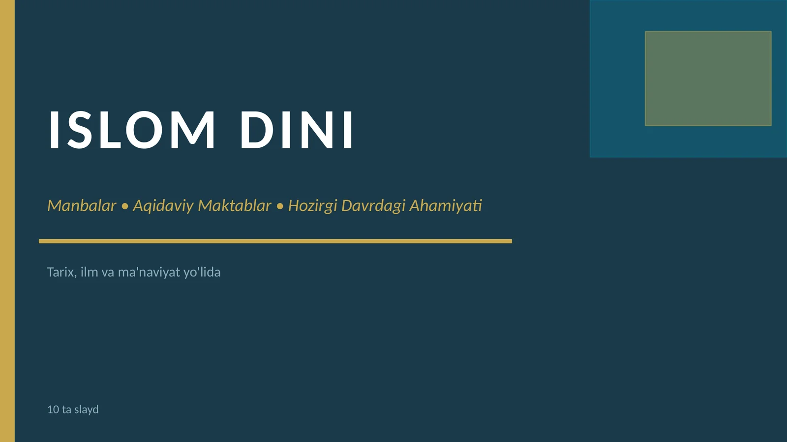 ISLOM DINI 1