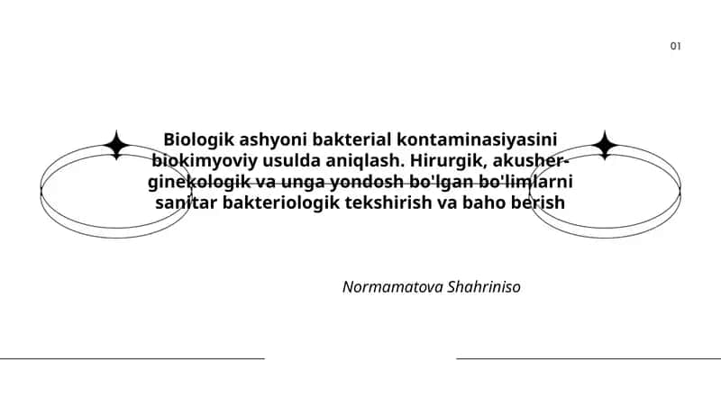 Biologik ashyoni bakterial kontaminasiyasini biokimyoviy usulda aniqlash 1