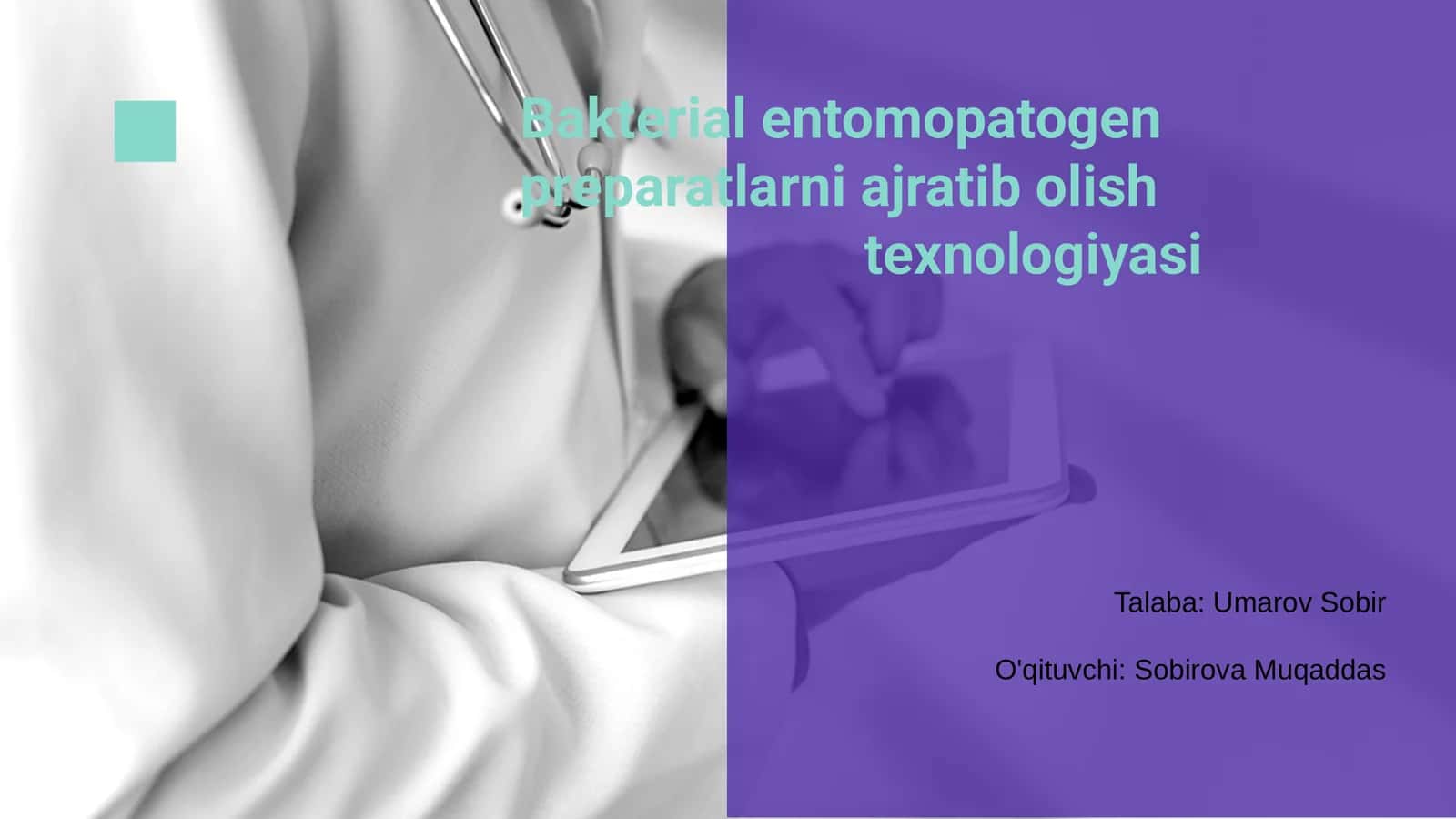 Bakterial entomopatogen preparatlarni ajratib olish texnologiyasi 1