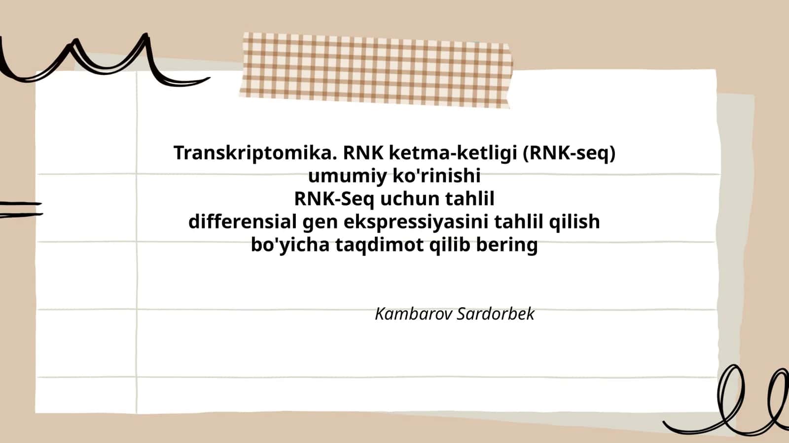 Transkriptomika. RNK ketma-ketligi (RNK-seq) umumiy ko'rinishi 1
