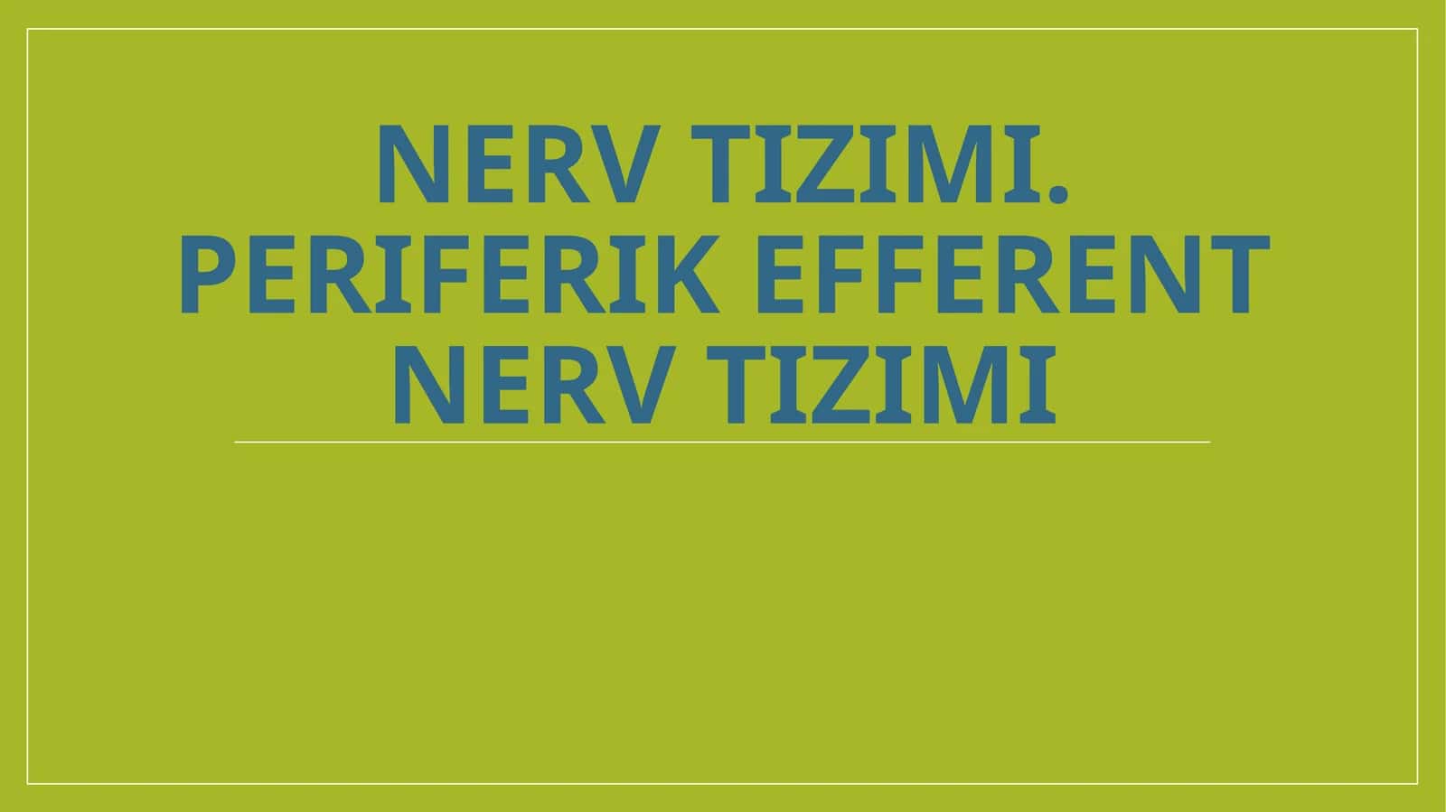 Nerv sistemasining bo'linishi 1