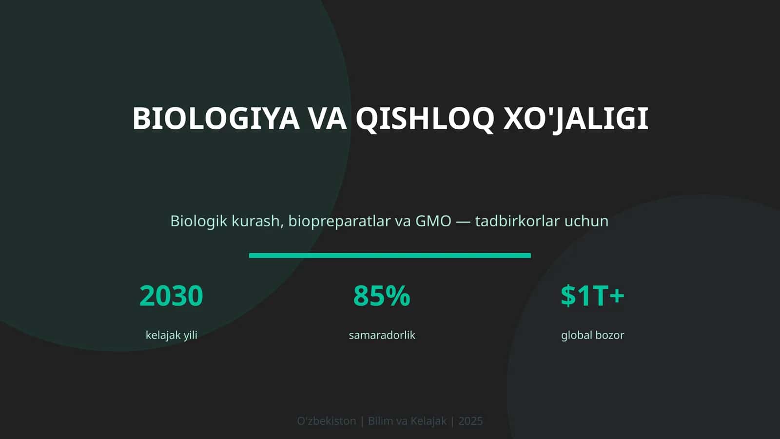 BIOLOGIYA VA QISHLOQ XO'JALIGI 1