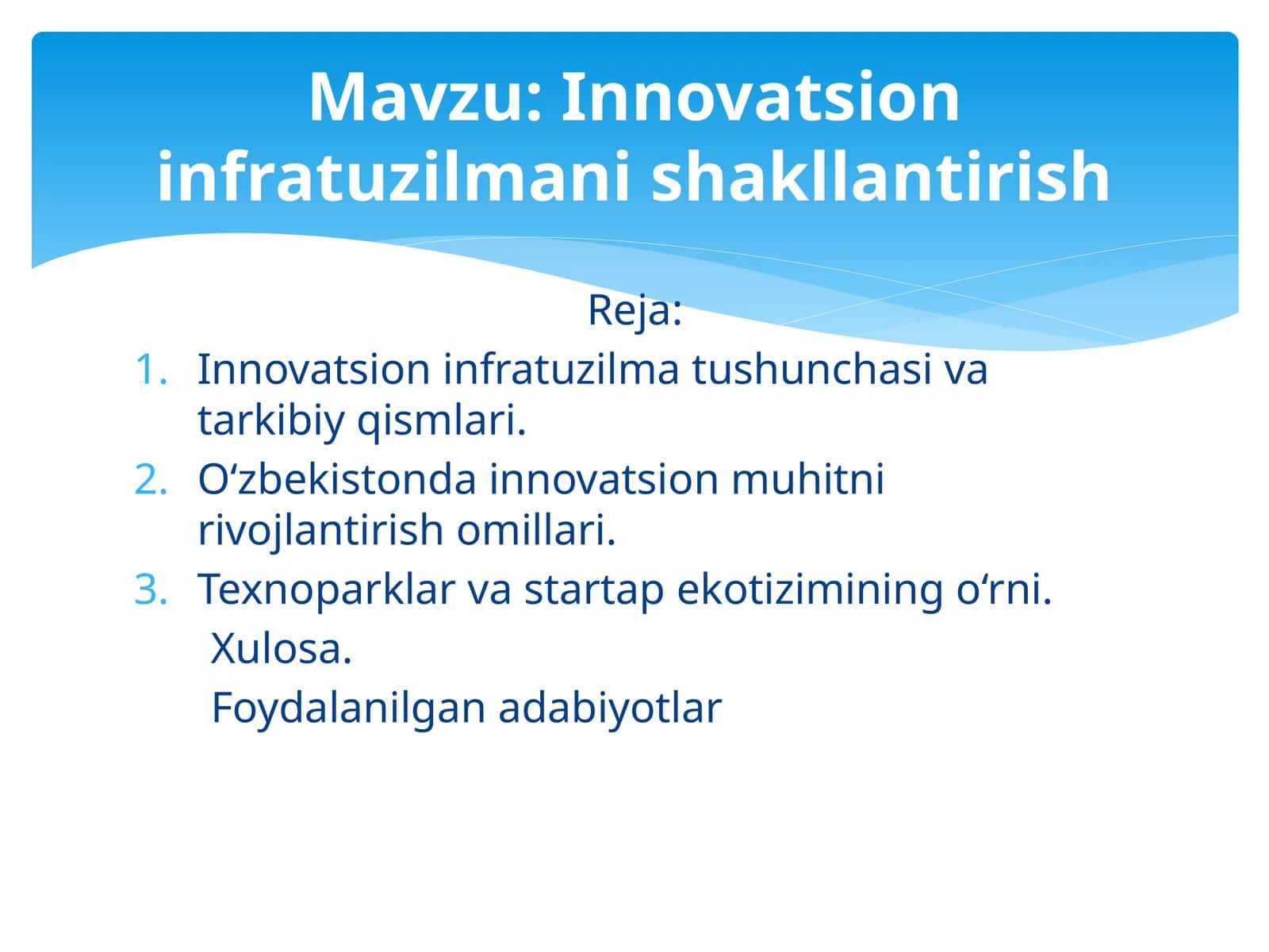 Innovatsion infratuzilmani shakllantirish 1