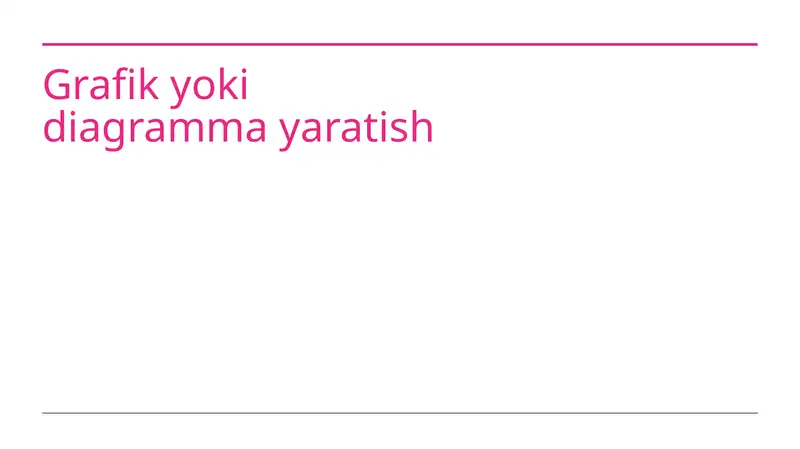 Grafik va diagramma yaratish 1