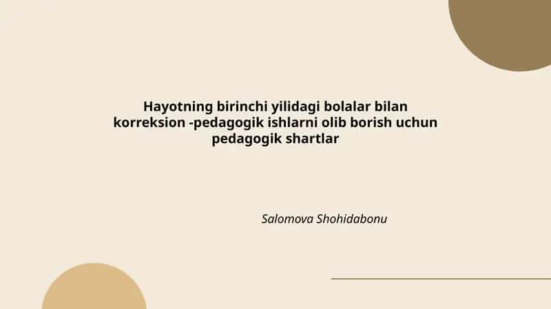 Bolalar bilan korreksiya-pedagogik ishlarni olib borish 1