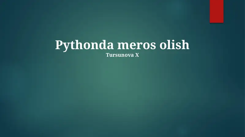 Python Merosi 1
