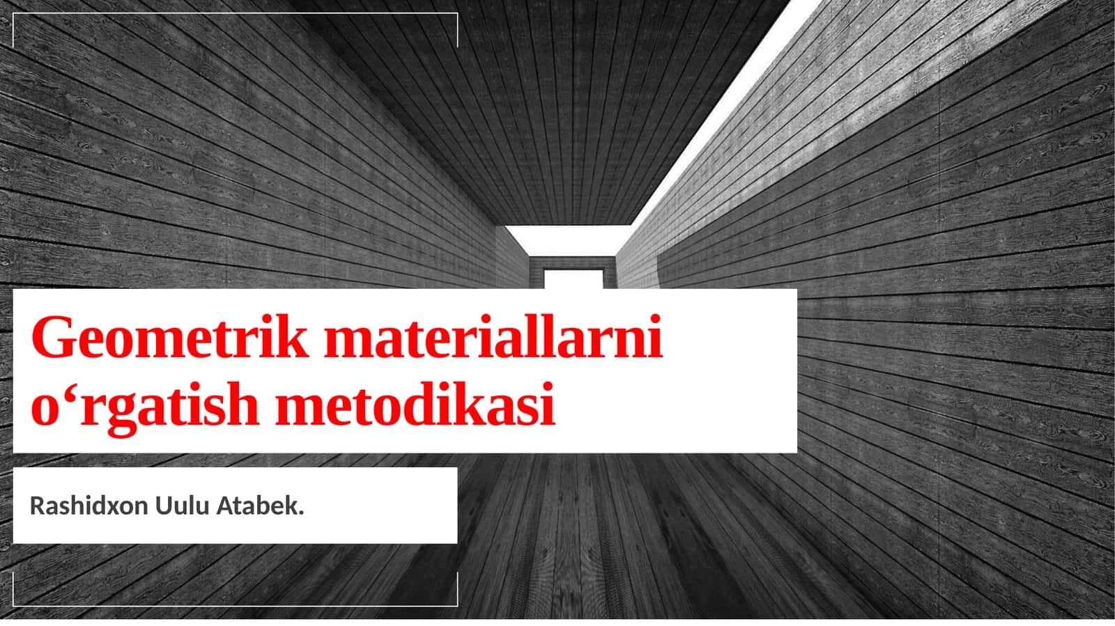 Geometrik materiallarni o‘rgatish metodikasi 1