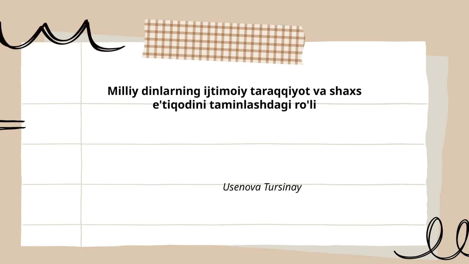 Milliy dinlarning ijtimoiy taraqqiyot va shaxs e'tiqodini taminlashdagi ro'li 1