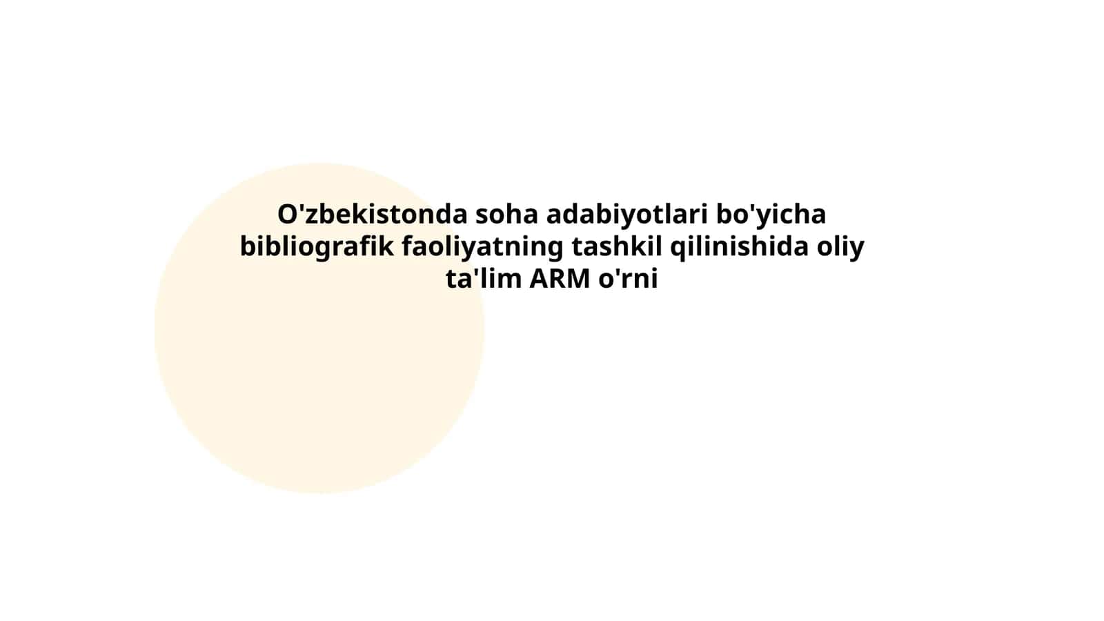 Oliy ta'lim ARM 1