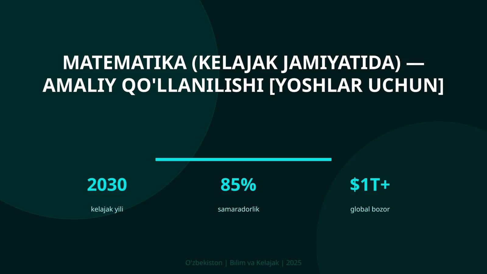Matematika (kelajak jamiyatida) — amaliy qo'llanilishi [yoshlar uchun] 1