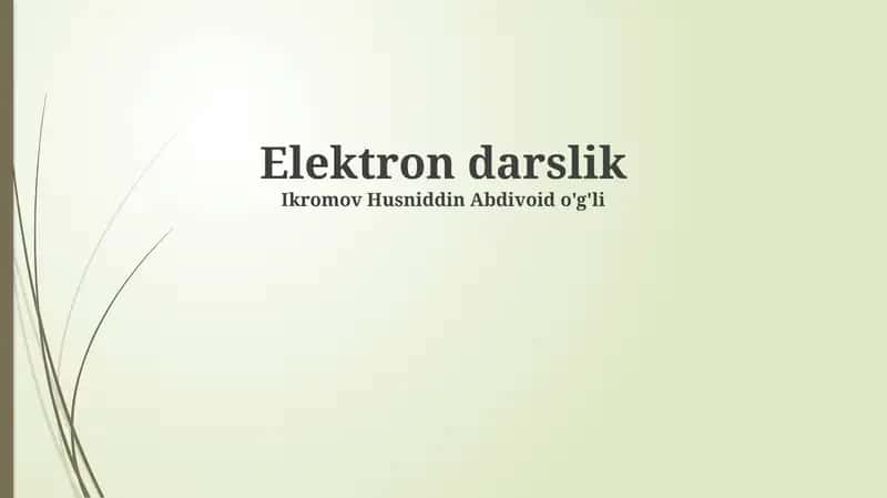 Elektron darslik 1