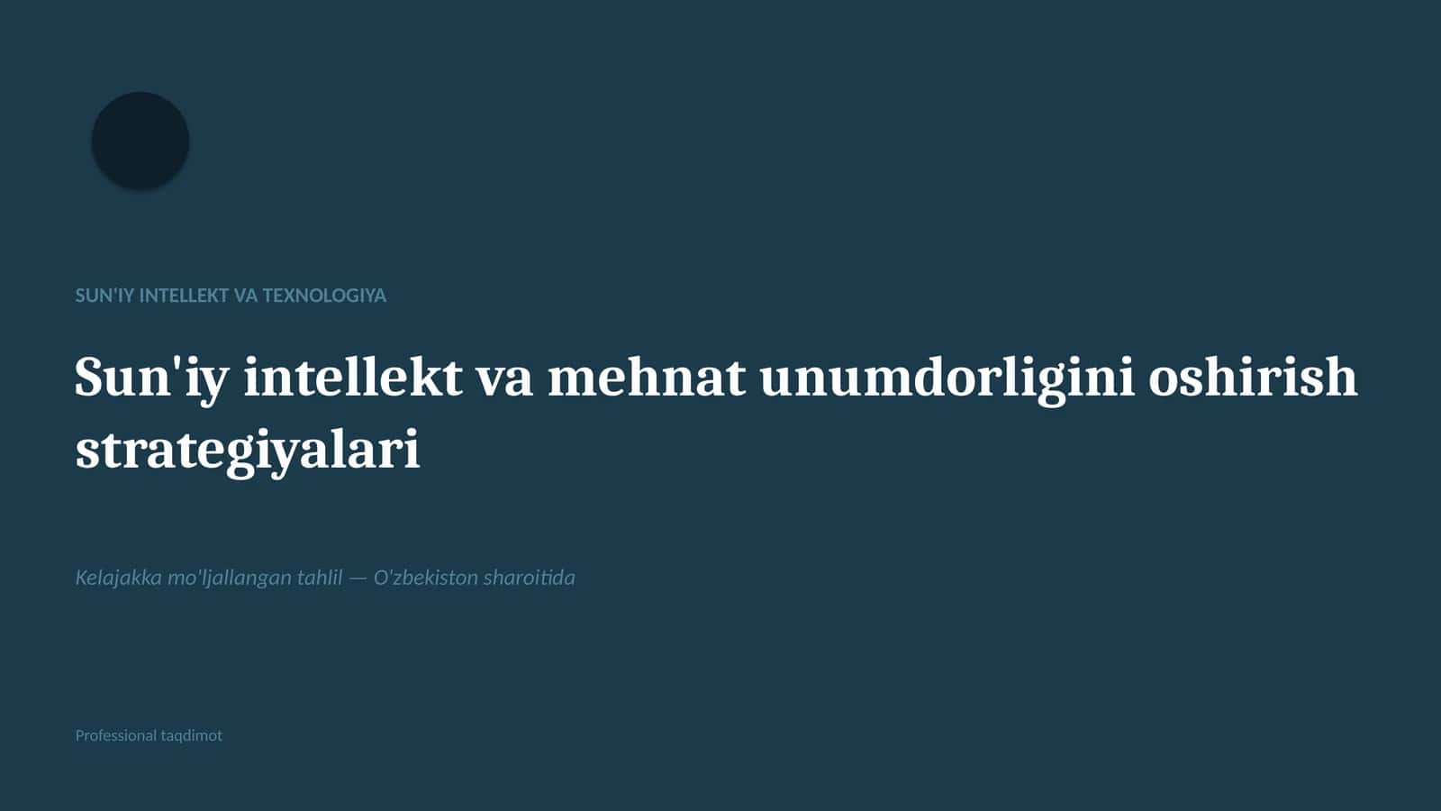 Sun'iy Intellekt va Texnologiya 1
