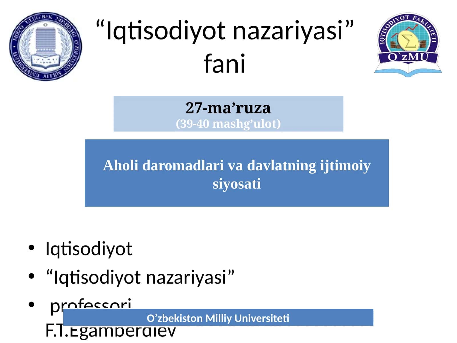 Iqtisodiyot nazariyasi fani 1